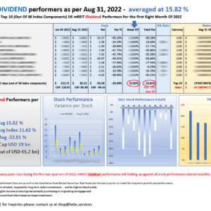 Top 10 US mREITs DIVIDEND performers as per Aug 31 2022_M