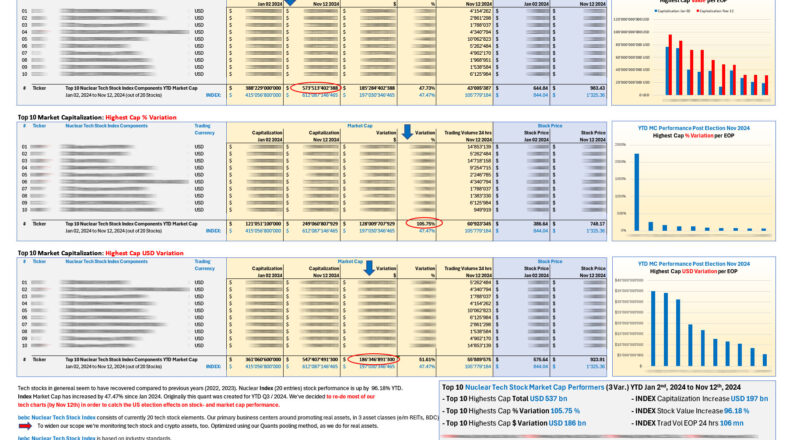 Top 10 Nuclear Tech Stock MC performers YTD Nov 12 2024_M